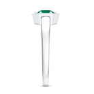 Rosec Jewels-Certified 0.8 Carat Lab Created Emerald Solitaire Engagement Ring
