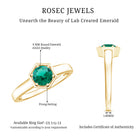 Rosec Jewels-Certified 0.8 Carat Lab Created Emerald Solitaire Engagement Ring