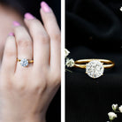 2 Carat Lab Grown Diamond Solitaire Engagement Ring with Hidden Halo Lab - ( EF-VS ) - Rosec Jewels