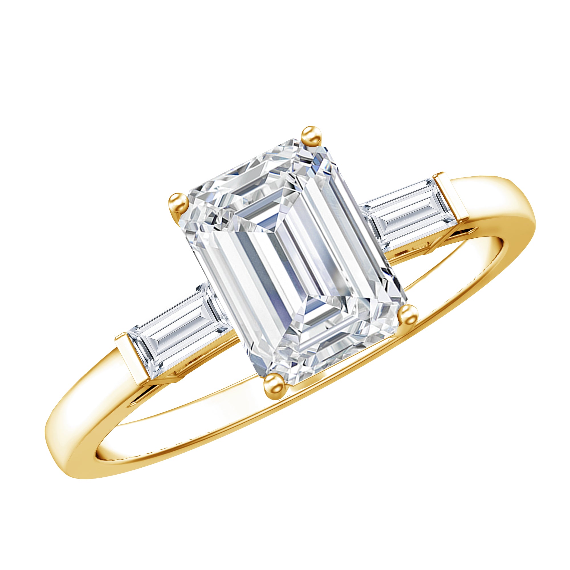 Rosec Jewels-2 CT Lab Grown Diamond Emerald Cut Engagement Ring