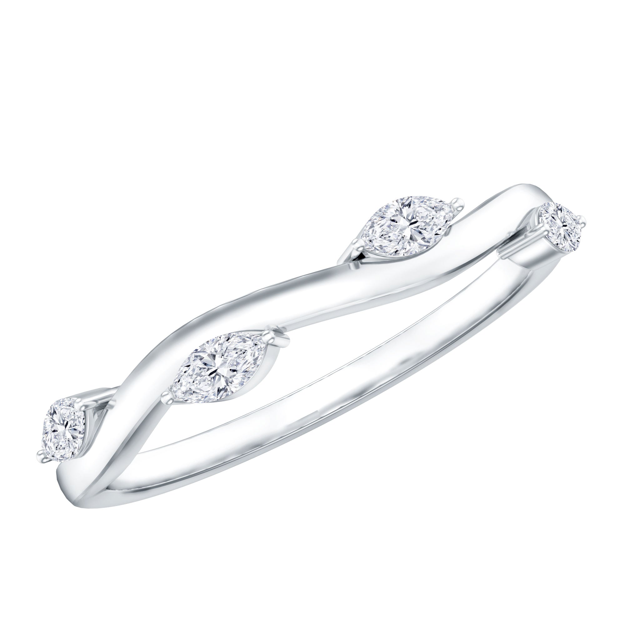 Rosec Jewels-Marquise Cut Lab Grown Diamond Wedding Band
