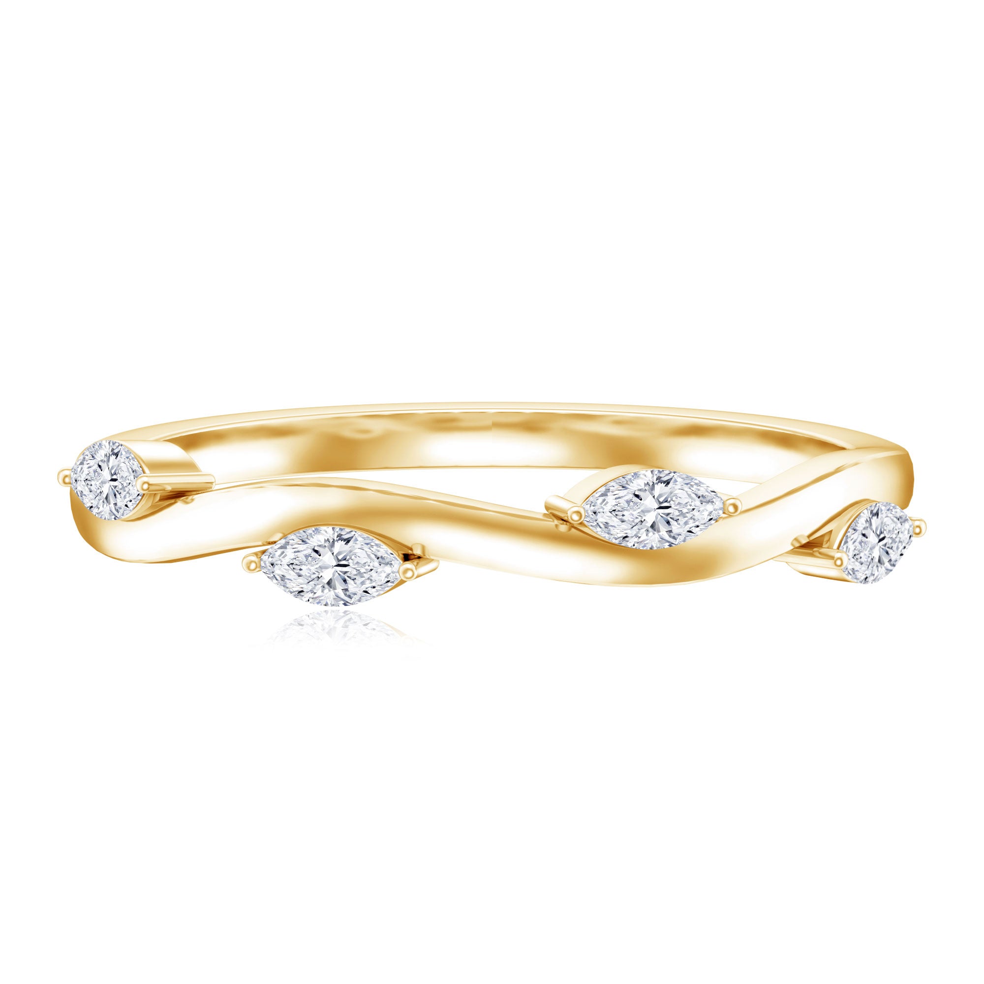 Rosec Jewels-Marquise Cut Lab Grown Diamond Wedding Band