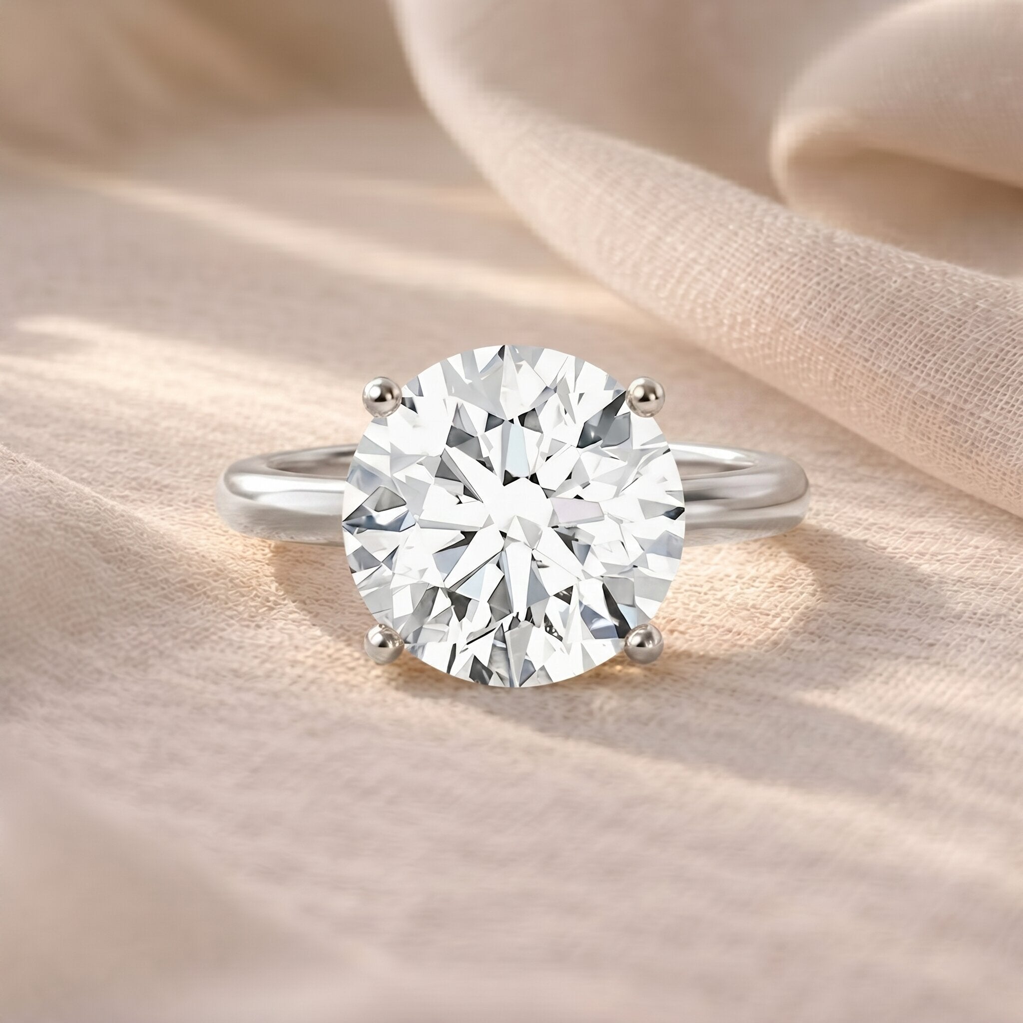 IGI Certified 4 Carat Lab Grown Diamond Engagement Ring Lab - ( E-VS1 ) - Rosec Jewels