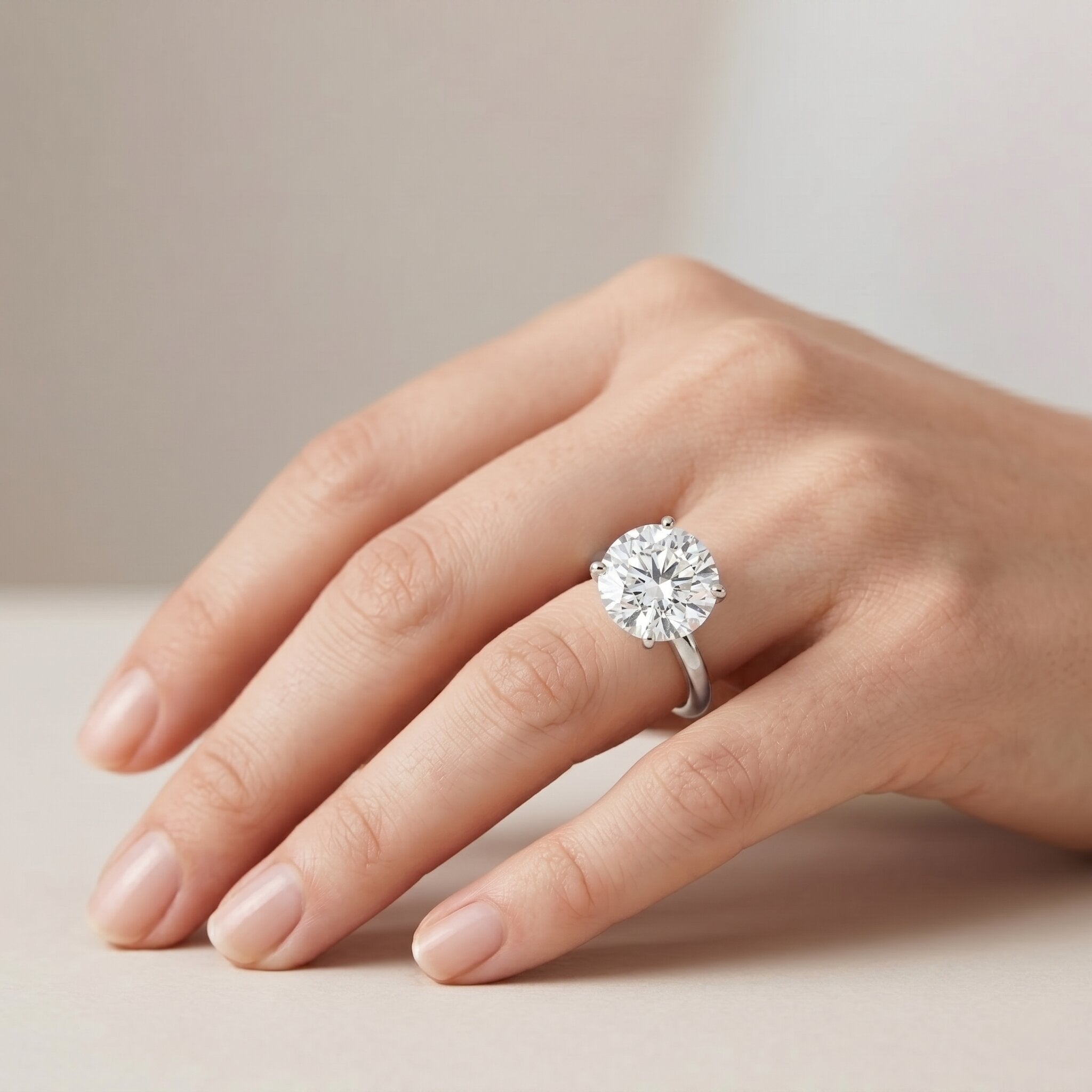 IGI Certified 4 Carat Lab Grown Diamond Engagement Ring Lab - ( E-VS1 ) - Rosec Jewels