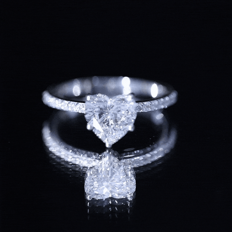 2 Carat Lab Grown Diamond Heart Engagement Ring for Her Lab - ( EF-VS ) - Rosec Jewels
