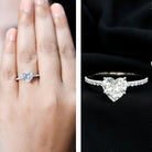 2 Carat Lab Grown Diamond Heart Engagement Ring for Her Lab - ( EF-VS ) - Rosec Jewels