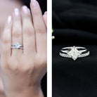 Princess Cut Lab Grown Diamond Ring With Wedding Band Lab - ( EF-VS ) - Rosec Jewels