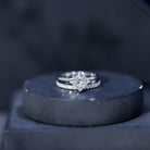 Princess Cut Lab Grown Diamond Ring With Wedding Band Lab - ( EF-VS ) - Rosec Jewels