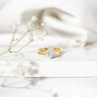 Princess Cut Lab Grown Diamond Ring With Wedding Band Lab - ( EF-VS ) - Rosec Jewels