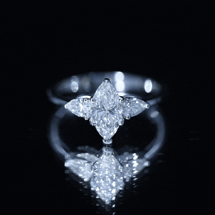 IGI Certified Lab Grown Diamond Three Stone Engagement Ring for Women Lab - ( E-VS1 ) - Rosec Jewels