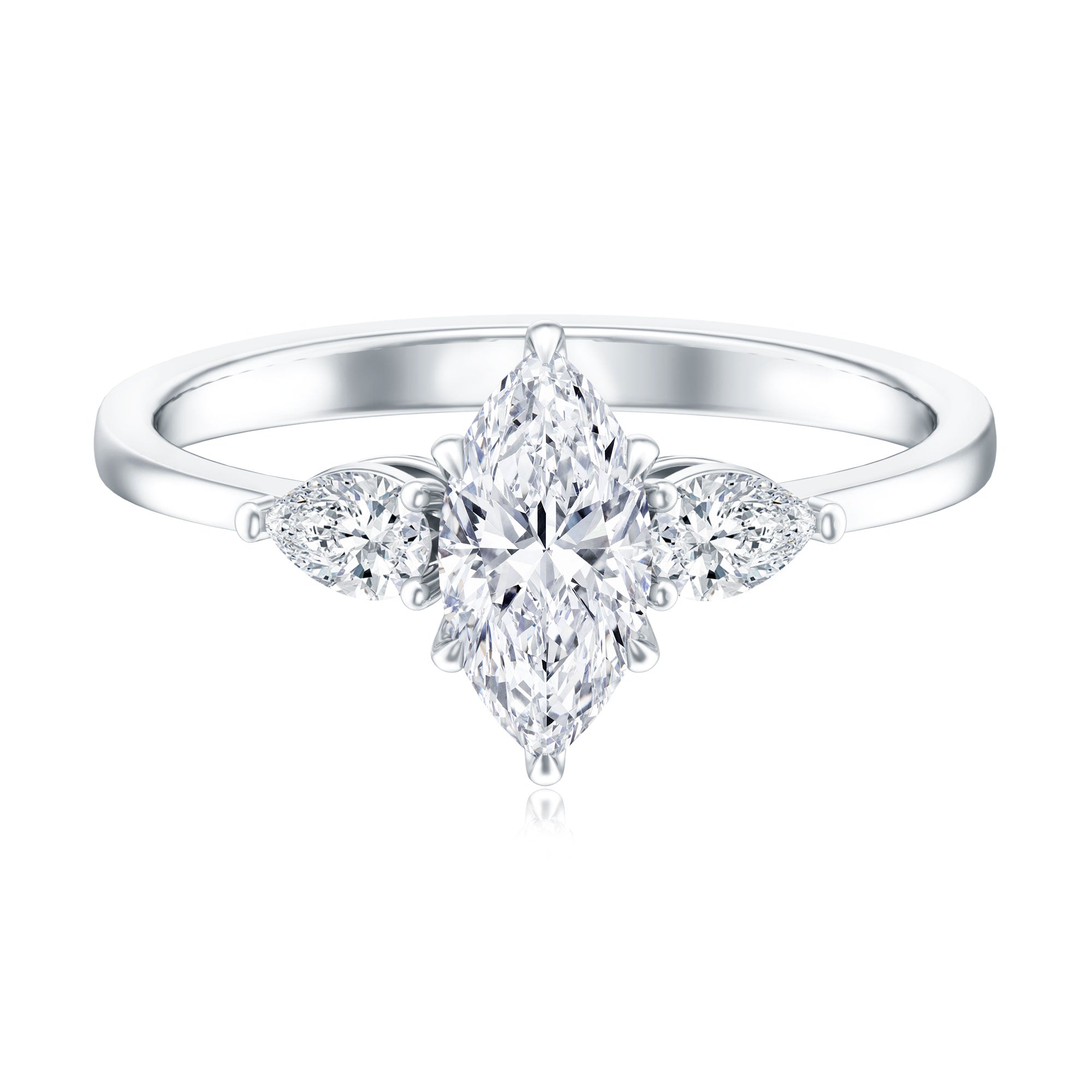 Rosec Jewels-Certified Lab Grown Diamond Three Stone Engagement Ring for Women
