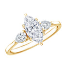 Rosec Jewels-Certified Lab Grown Diamond Three Stone Engagement Ring for Women