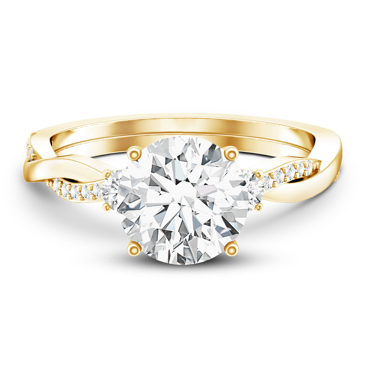 3 Carat Lab Grown Diamond Braided Engagement Ring with IGI Certificate Lab - ( E-VS1 ) - Rosec Jewels