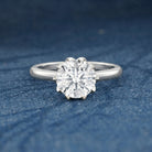 IGI Certified 2 Carat Lab Grown Diamond Lotus Engagement Ring Lab - ( E-VS1 ) - Rosec Jewels