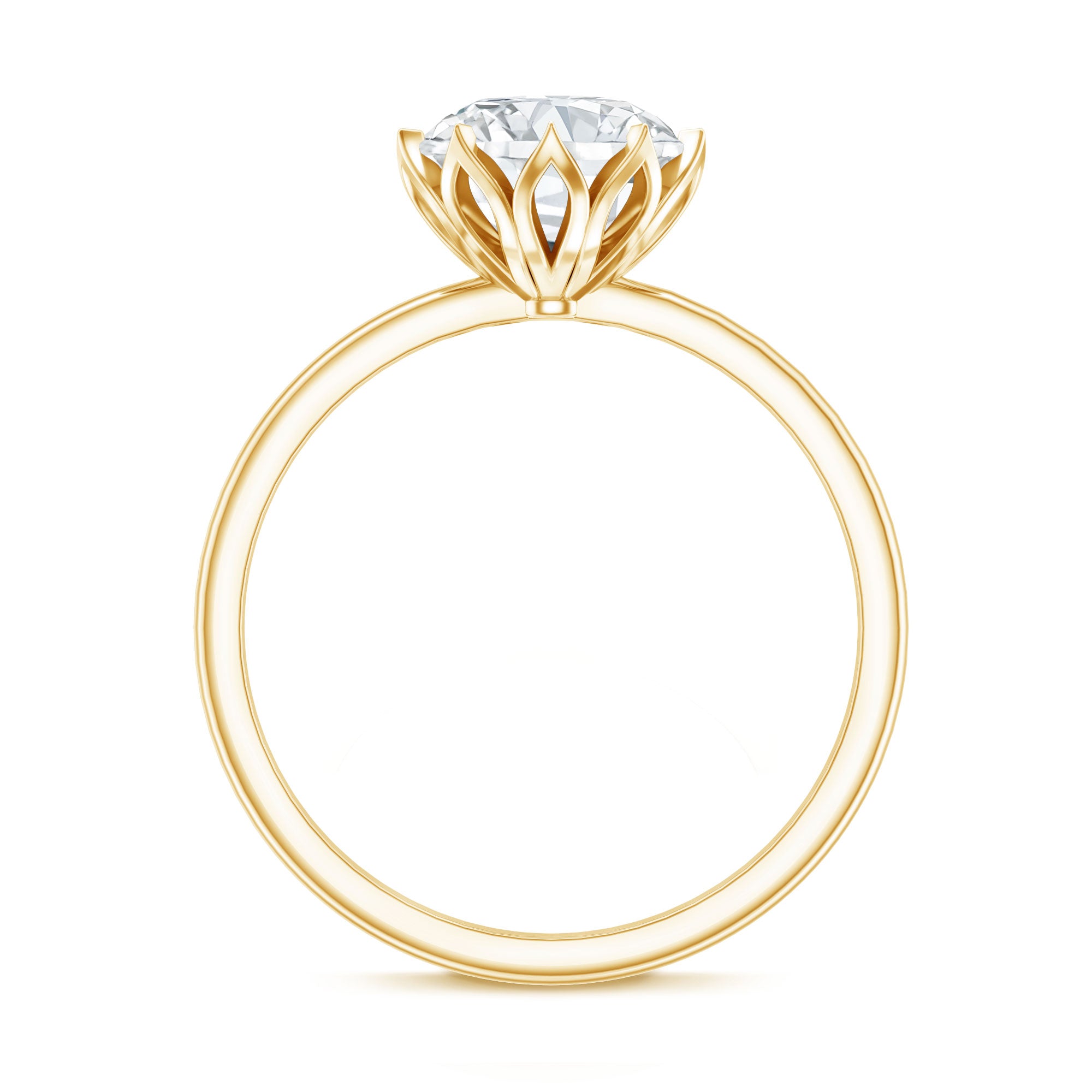 Rosec Jewels-IGI Certified 2 Carat Lab Grown Diamond Lotus Engagement Ring