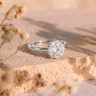 Lotus Basket Set Lab Grown Diamond 3 Carat Engagement Ring with IGI Certificate Lab - ( E-VS1 ) - Rosec Jewels