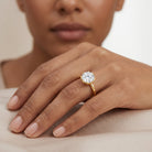 Lotus Basket Set Lab Grown Diamond 3 Carat Engagement Ring with IGI Certificate Lab - ( E-VS1 ) - Rosec Jewels