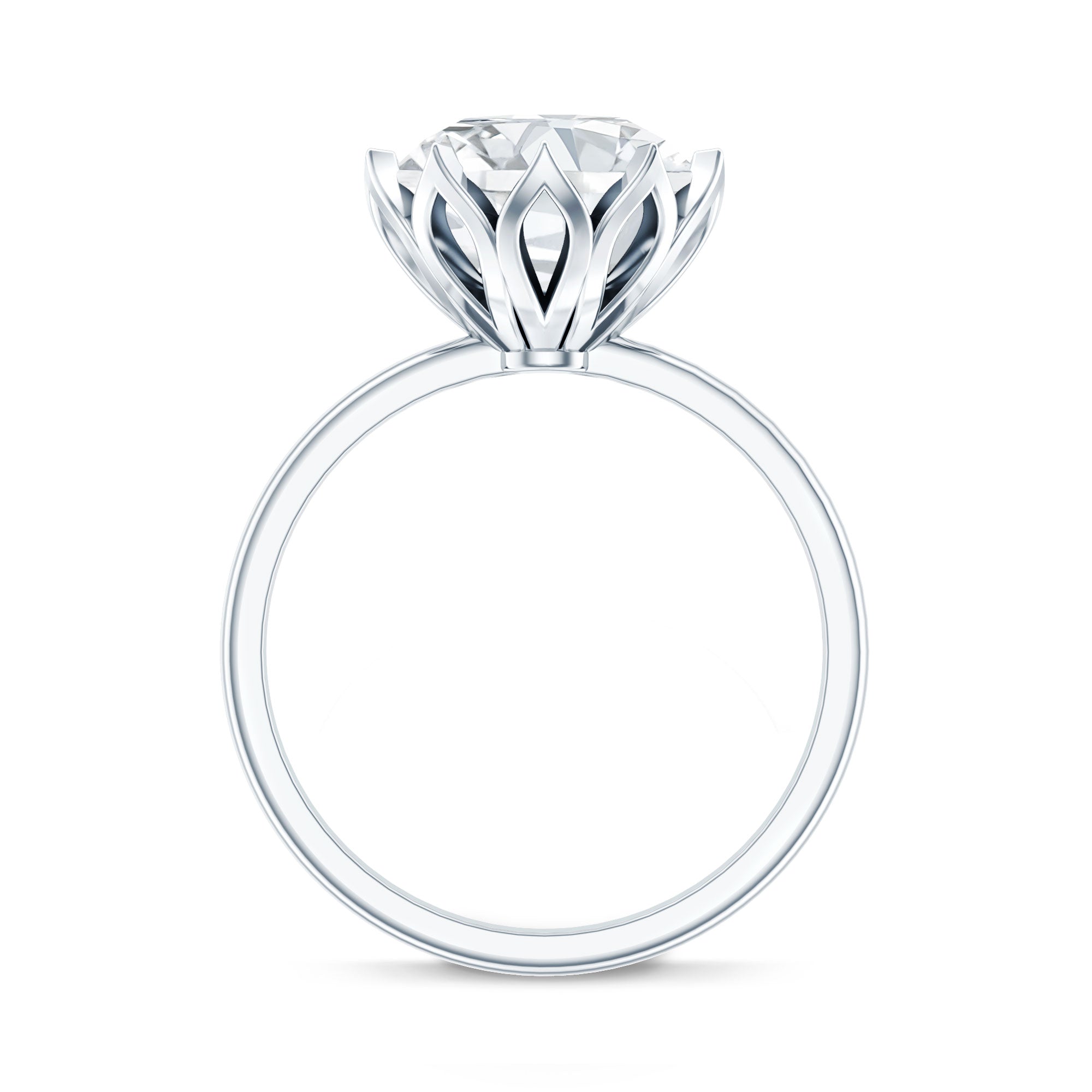 Rosec Jewels-IGI Certified 4 CT Lab Grown Diamond Lotus Engagement Ring