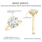 Rosec Jewels-IGI Certified 4 CT Lab Grown Diamond Lotus Engagement Ring