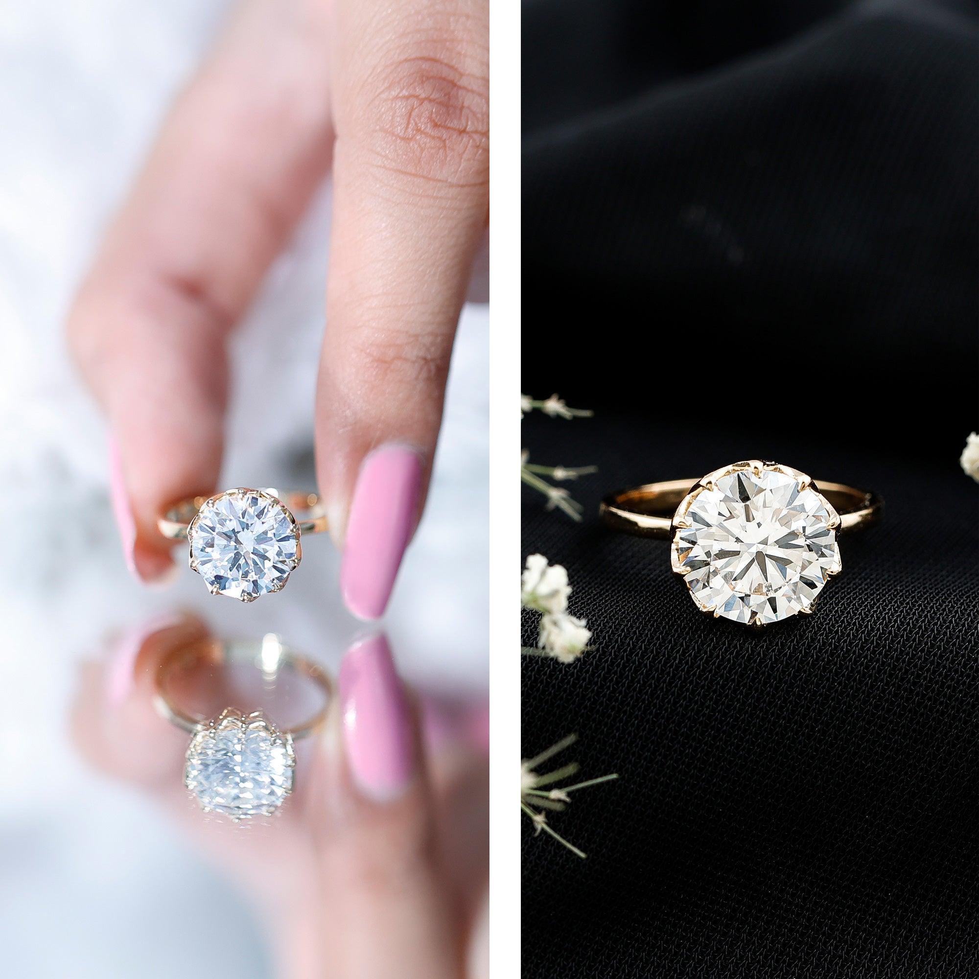 IGI Certified 4 CT Lab Grown Diamond Lotus Engagement Ring Lab - ( E-VS1 ) - Rosec Jewels