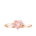 Rosec Jewels-1 CT Lab Grown Pink Diamond Heart Promise Ring
