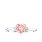 Rosec Jewels-1 CT Lab Grown Pink Diamond Heart Promise Ring
