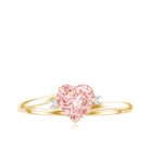Rosec Jewels-1 CT Lab Grown Pink Diamond Heart Promise Ring
