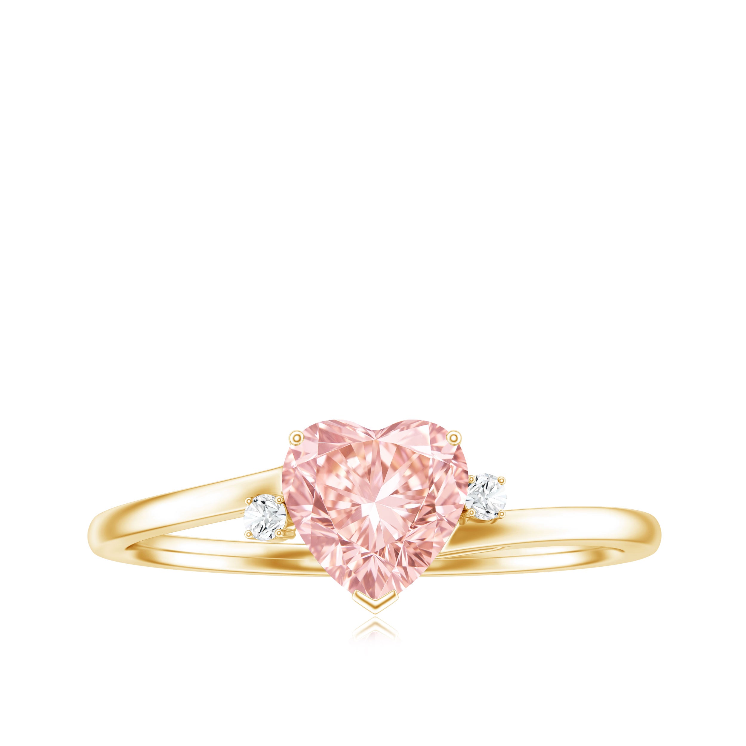 Rosec Jewels-1 CT Lab Grown Pink Diamond Heart Promise Ring
