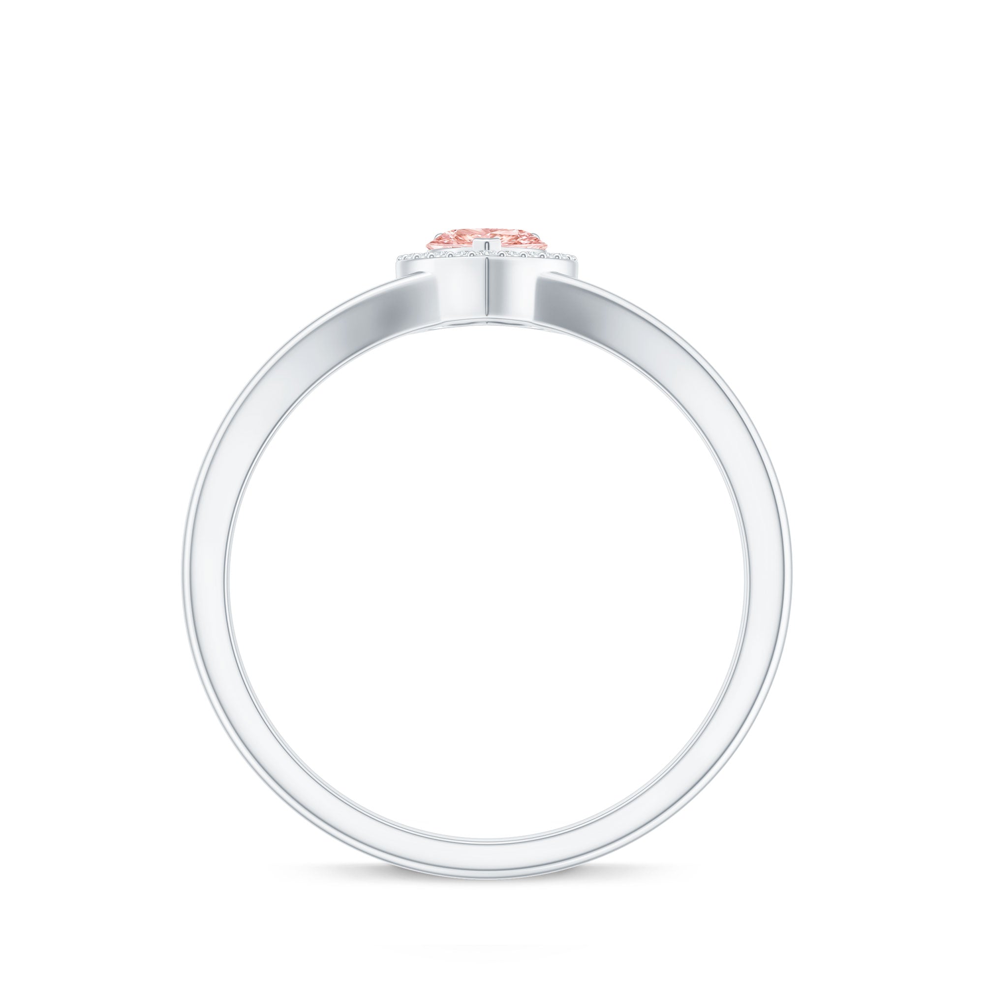 Rosec Jewels-Certified Lab Grown Pink Diamond Heart Promise Ring with Halo