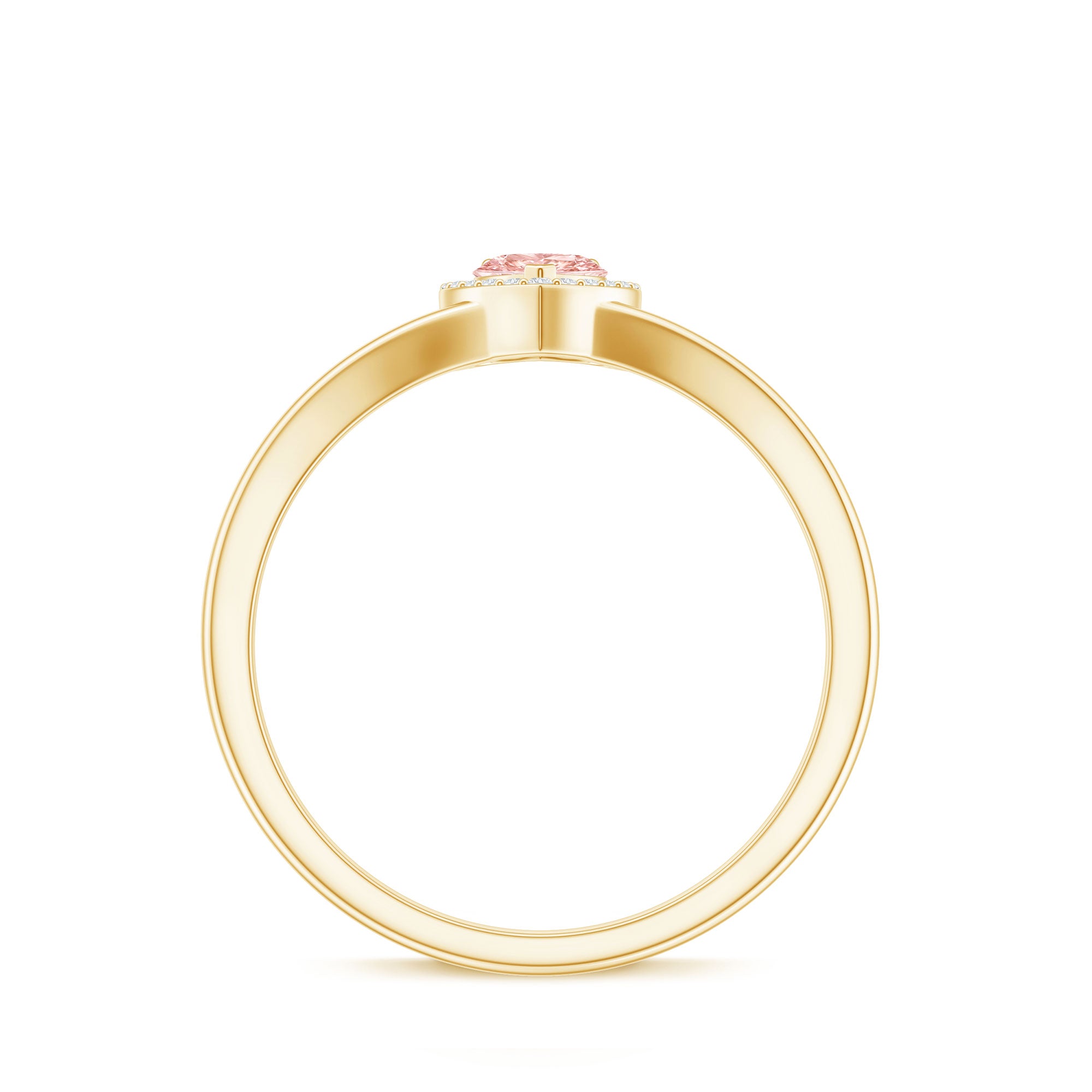 Rosec Jewels-Certified Lab Grown Pink Diamond Heart Promise Ring with Halo