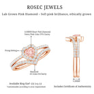 Rosec Jewels-Heart Shape Lab Grown Pink and White Diamond Wedding Ring Set