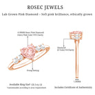 Rosec Jewels-1 Carat Lab Grown Pink and White Diamond Heart Promise Ring for Her