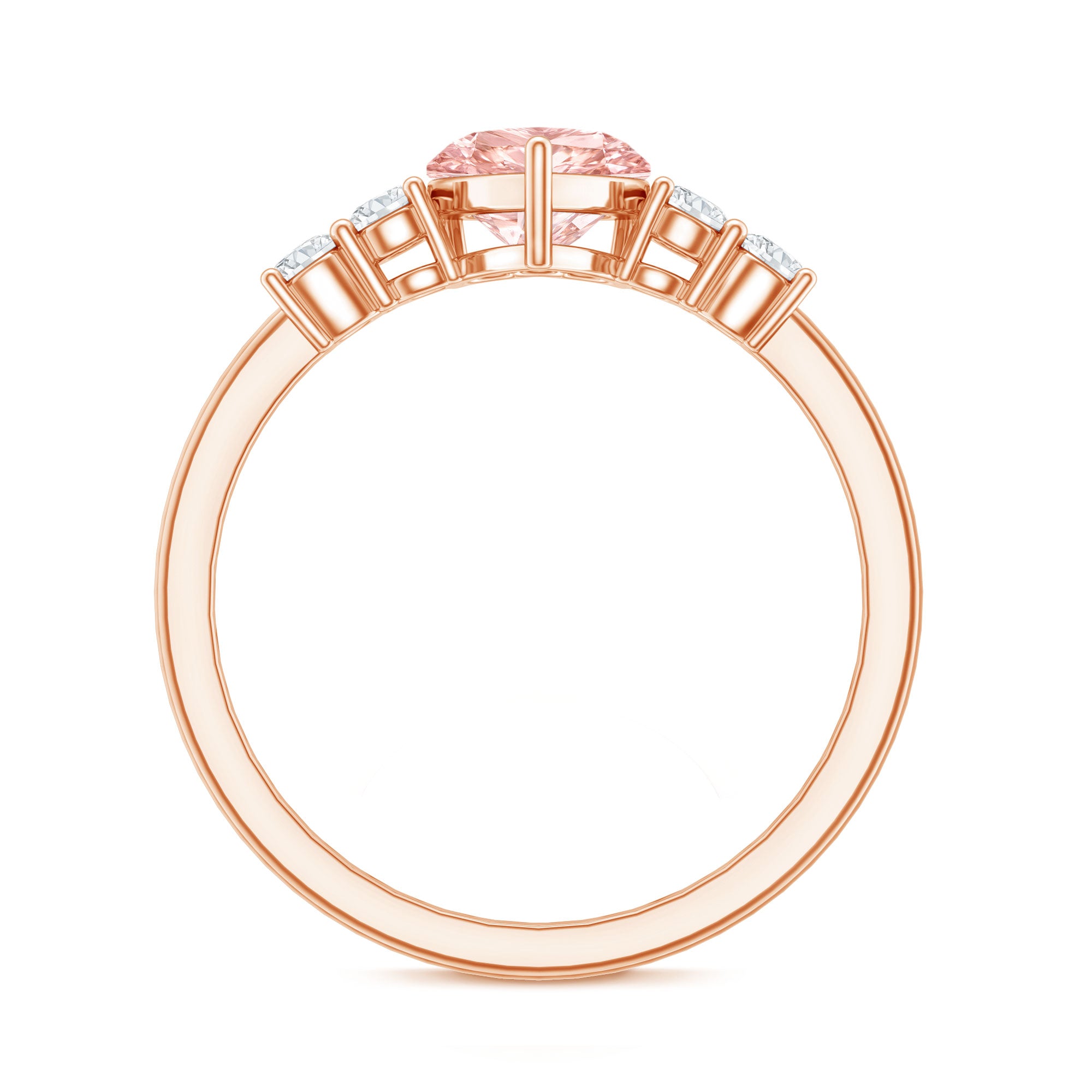 Rosec Jewels-1 Carat Lab Grown Pink and White Diamond Heart Promise Ring for Her