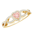 Rosec Jewels-1 Carat Lab Grown Pink and White Diamond Classic Engagement Ring