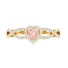 Rosec Jewels-1 Carat Lab Grown Pink and White Diamond Classic Engagement Ring