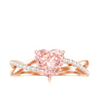 Rosec Jewels-1 CT Solitaire Lab Grown Pink Diamond Heart Engagement Ring