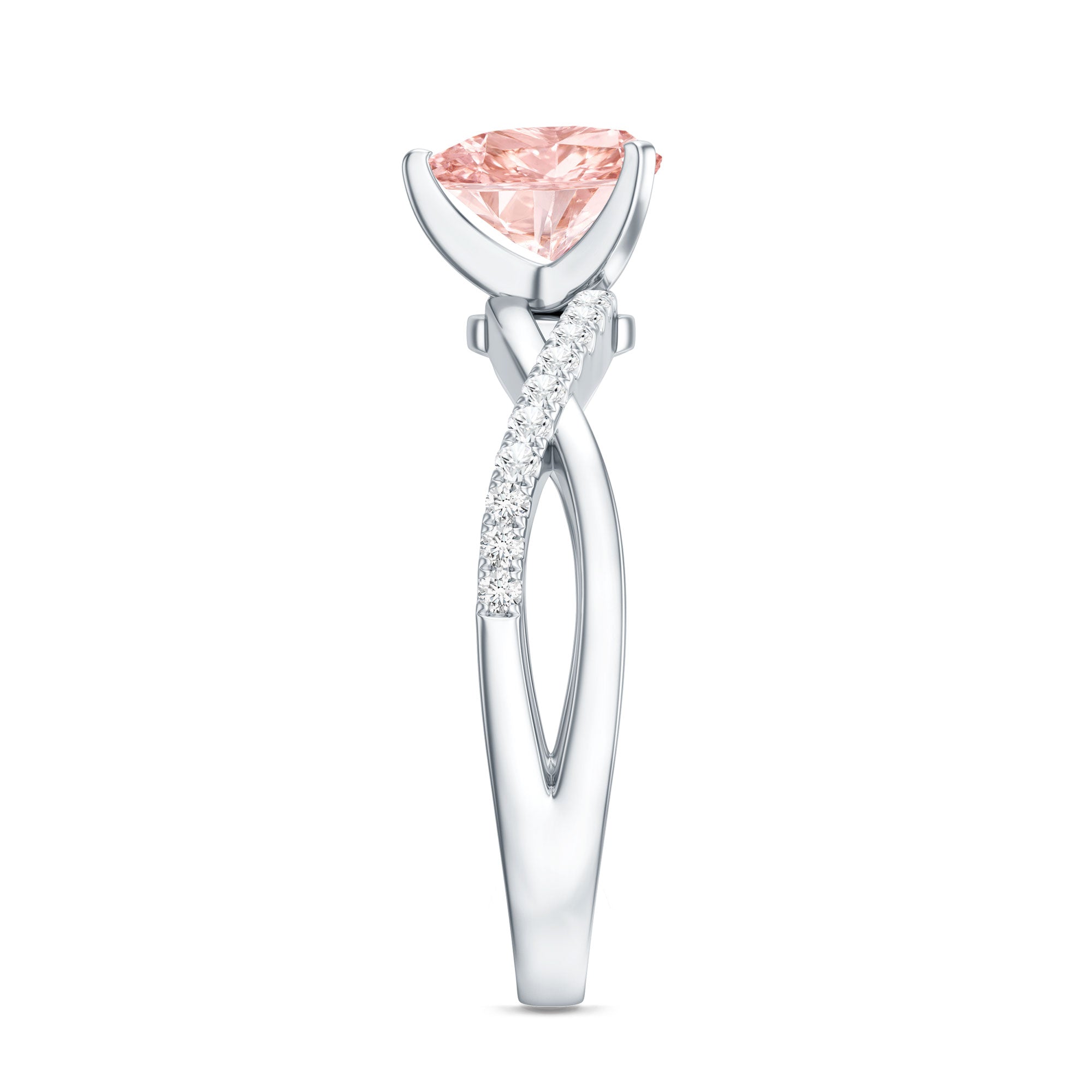 Rosec Jewels-1 CT Solitaire Lab Grown Pink Diamond Heart Engagement Ring