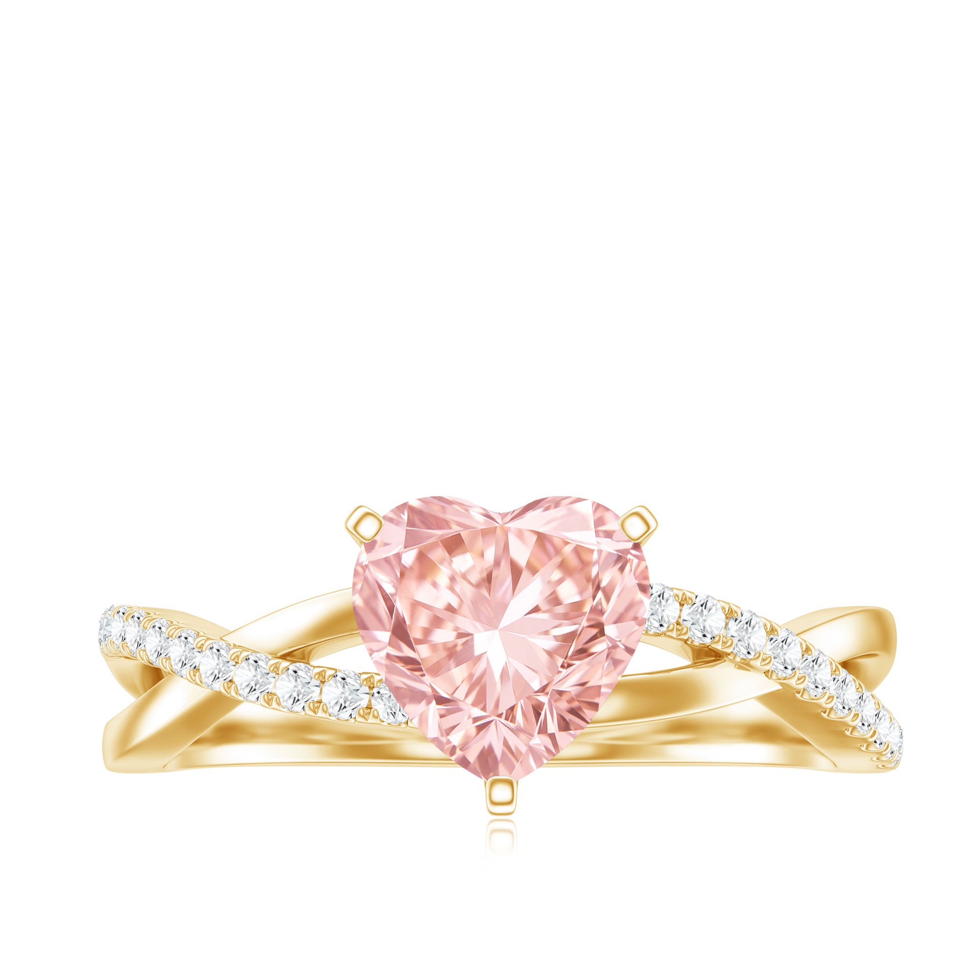 Rosec Jewels-1 CT Solitaire Lab Grown Pink Diamond Heart Engagement Ring
