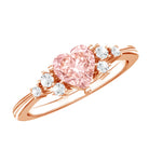 Rosec Jewels-1 CT Lab Grown Pink and White Diamond Heart Engagement Ring