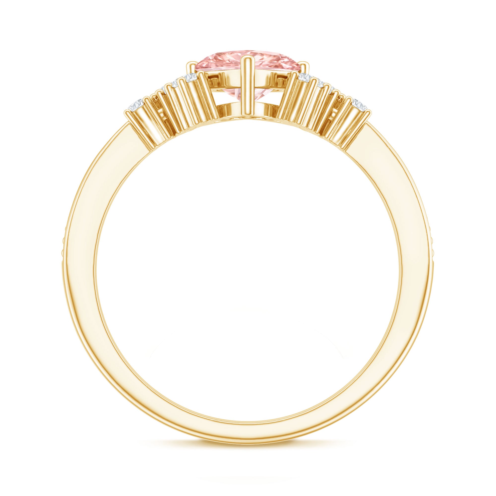 Rosec Jewels-1 CT Lab Grown Pink and White Diamond Heart Engagement Ring