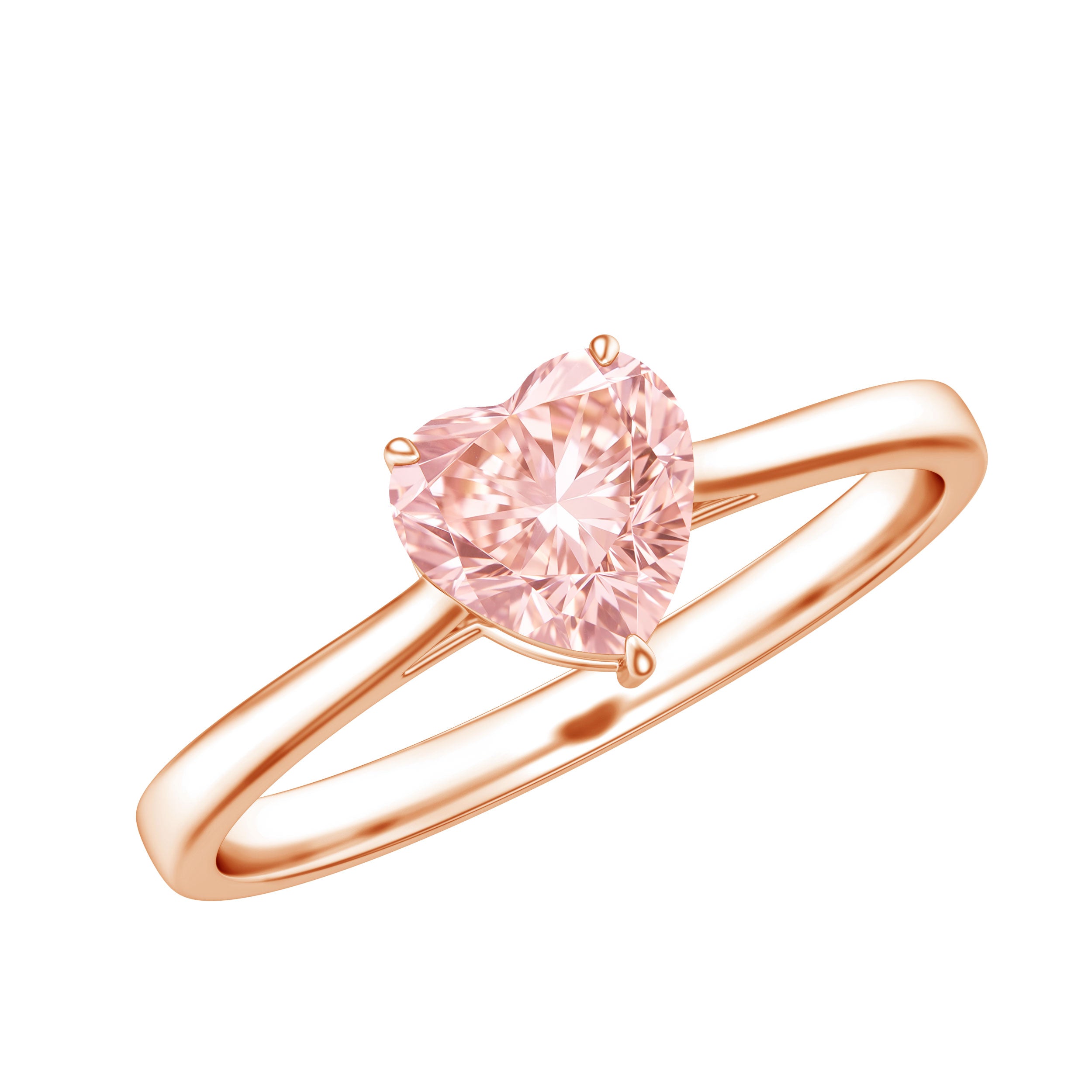 Rosec Jewels-1 CT Lab Grown Pink Diamond Heart Promise Ring with Certificate