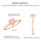Rosec Jewels-1 CT Lab Grown Pink Diamond Heart Promise Ring with Certificate