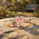 1 CT Lab Grown Pink Diamond Heart Promise Ring with IGI Certificate VVS - Rosec Jewels