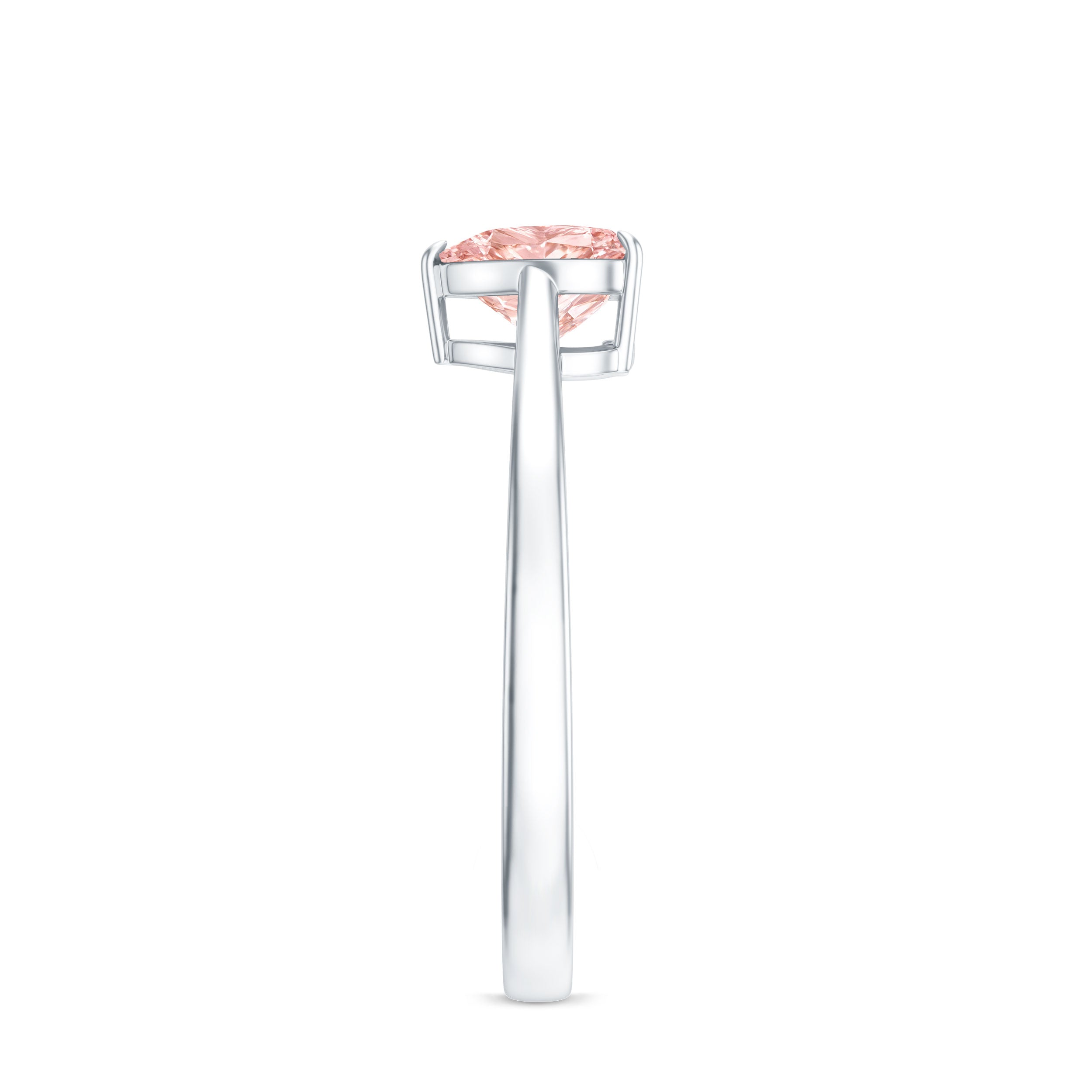 Rosec Jewels-1 CT Lab Grown Pink Diamond Heart Promise Ring with Certificate