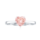 Rosec Jewels-1 CT Lab Grown Pink Diamond Heart Promise Ring with Certificate