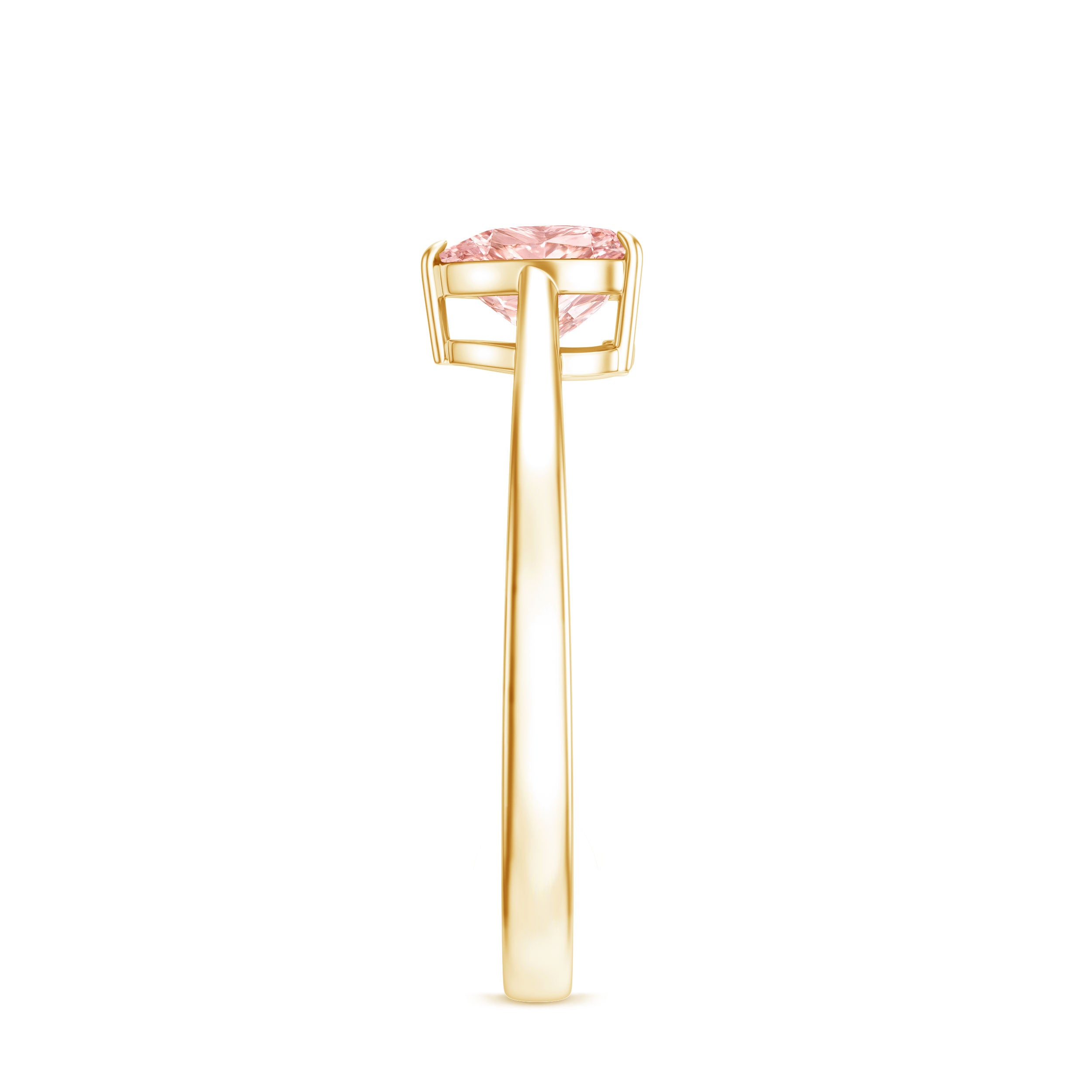 Rosec Jewels-1 CT Lab Grown Pink Diamond Heart Promise Ring with Certificate