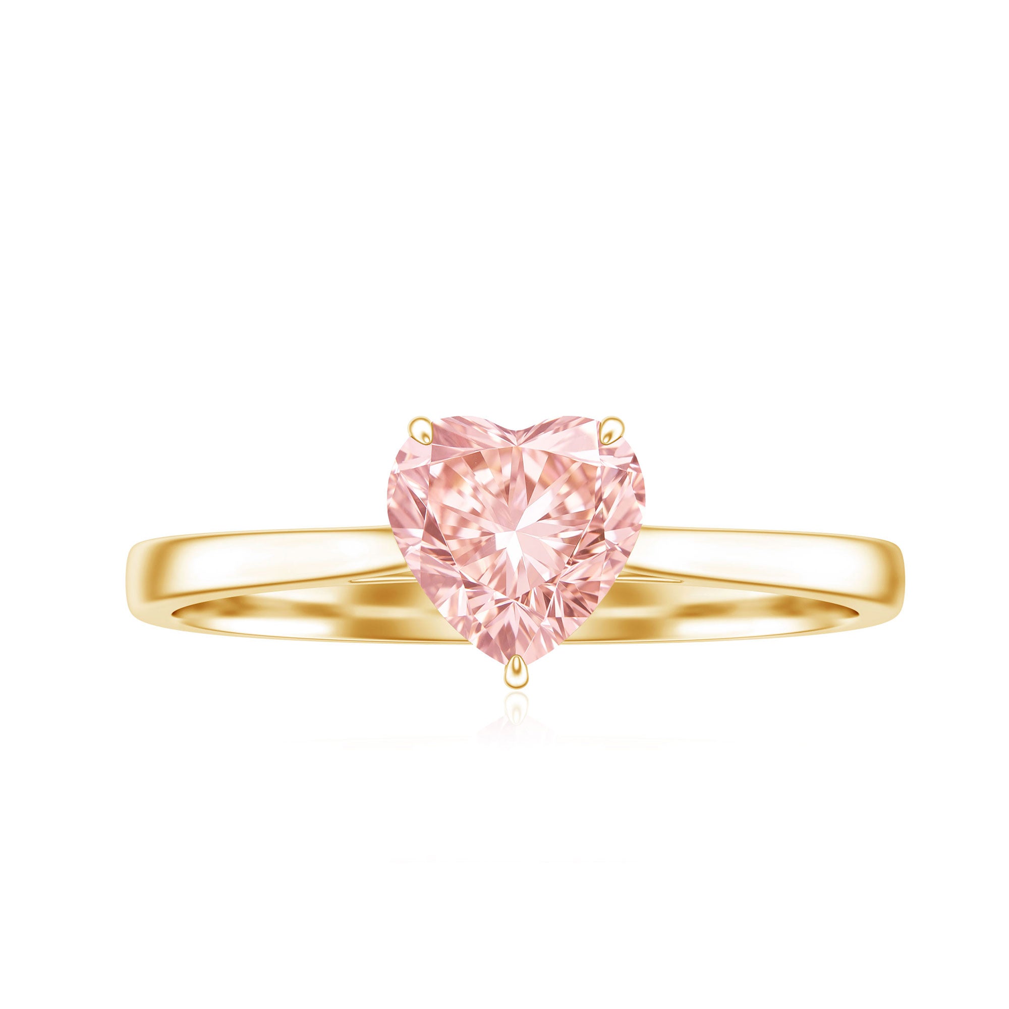 Rosec Jewels-1 CT Lab Grown Pink Diamond Heart Promise Ring with Certificate