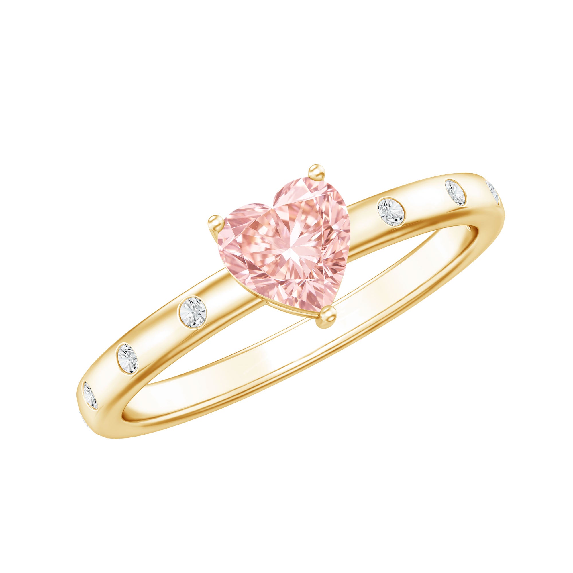 Rosec Jewels-Solitaire Lab Grown Pink Diamond Engagement Ring for Women