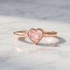 Bezel Set Lab Grown Pink Diamond Solitaire Promise Ring with IGI Certificate VS1 - Rosec Jewels