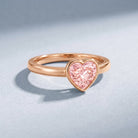 Bezel Set Lab Grown Pink Diamond Solitaire Promise Ring with IGI Certificate VS1 - Rosec Jewels